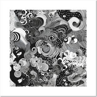 Black And White Abstract Posters and Art